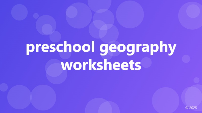 preschool geography worksheets