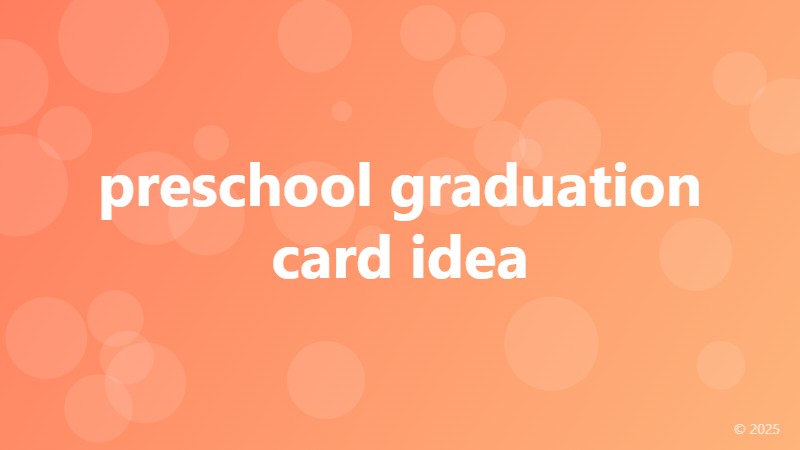 preschool graduation card idea