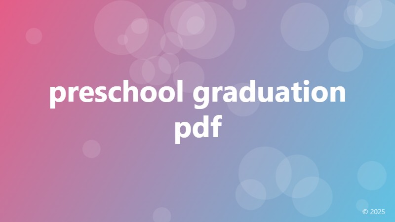 preschool graduation pdf