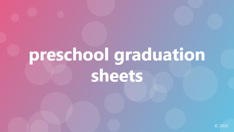 preschool graduation sheets