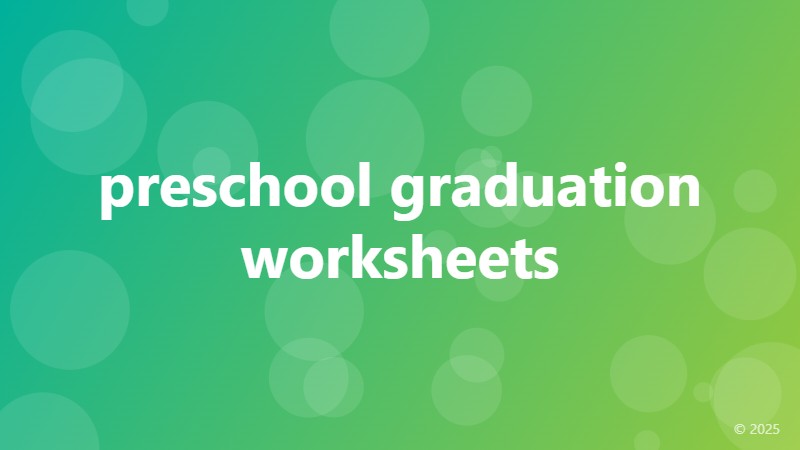 preschool graduation worksheets