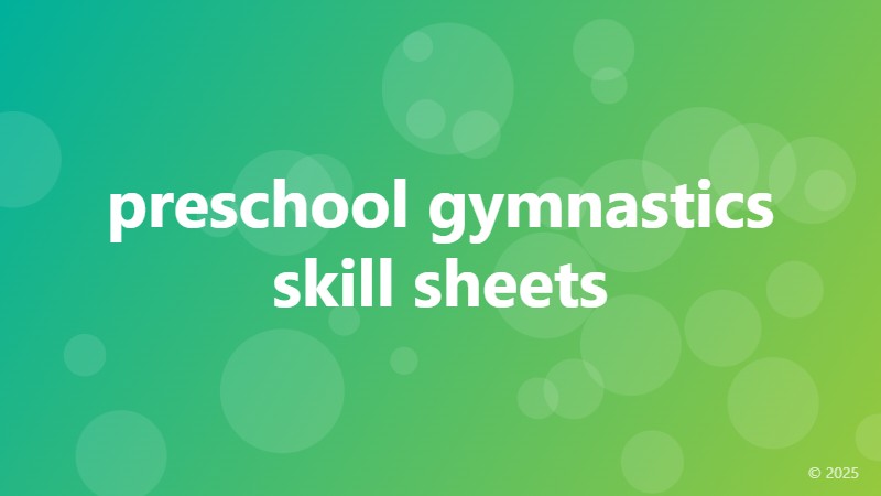 preschool gymnastics skill sheets