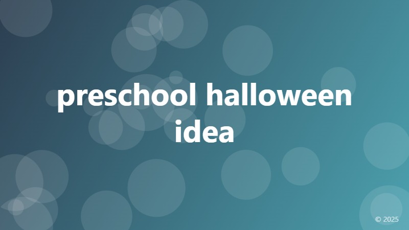 preschool halloween idea