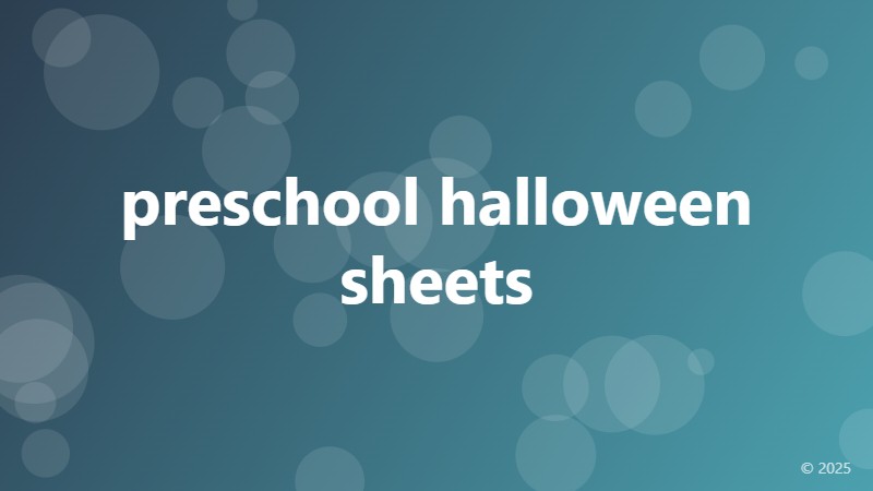 preschool halloween sheets