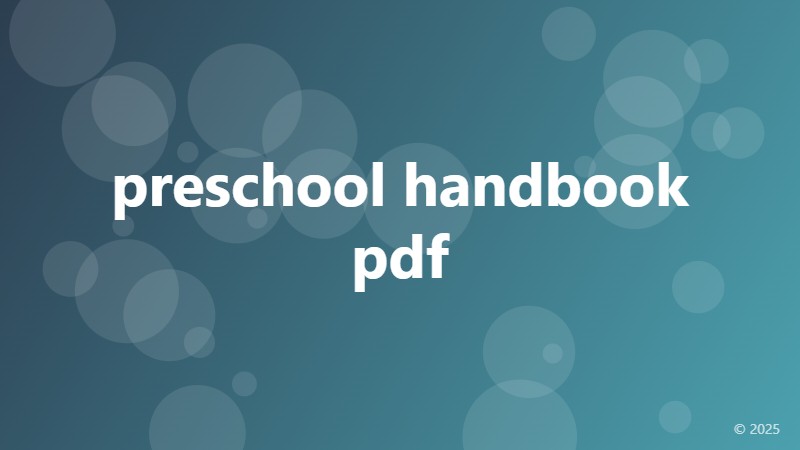 preschool handbook pdf