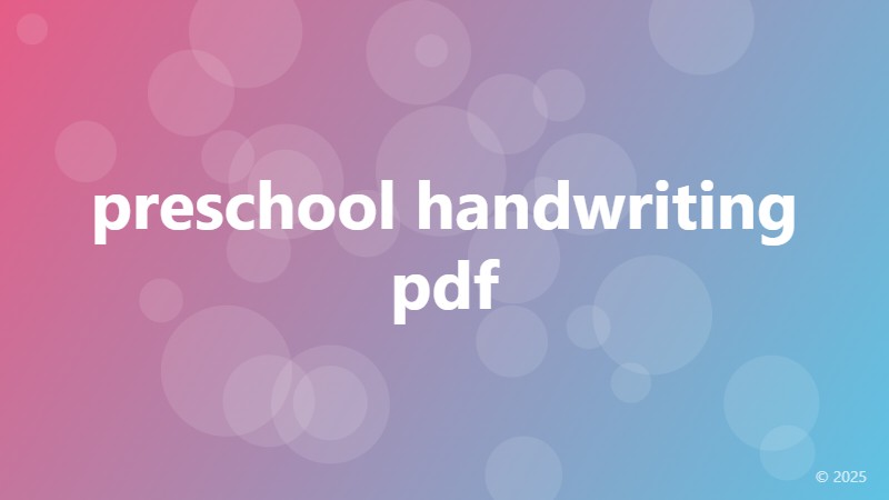 preschool handwriting pdf