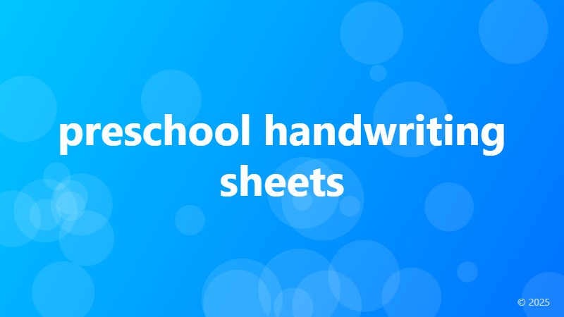 preschool handwriting sheets