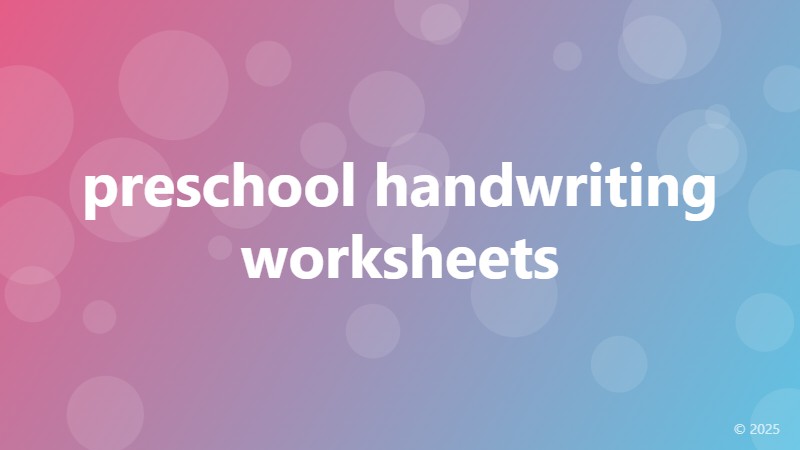 preschool handwriting worksheets