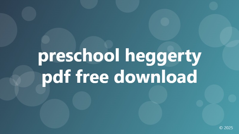 preschool heggerty pdf free download