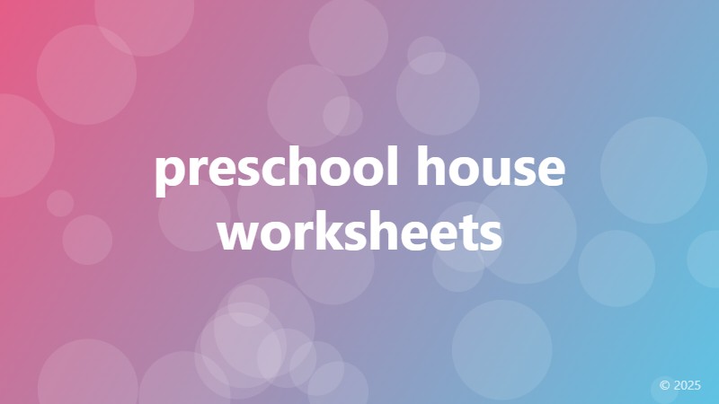 preschool house worksheets