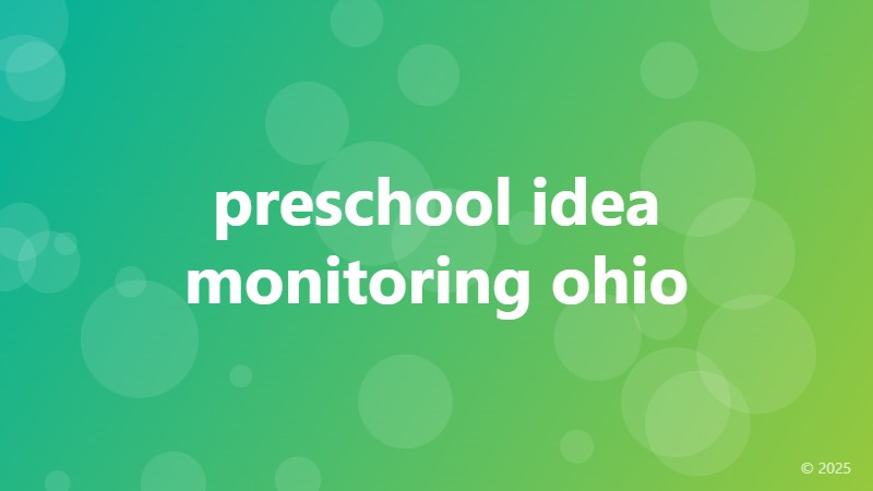 preschool idea monitoring ohio