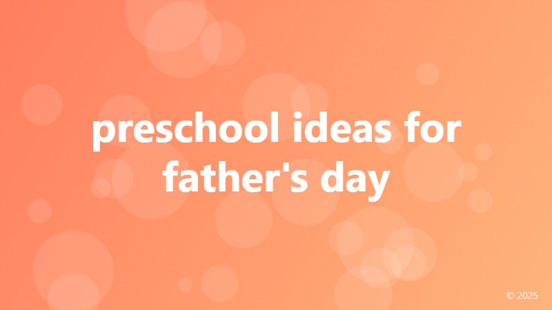 preschool ideas for father's day
