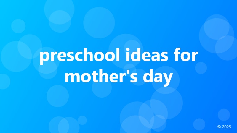 preschool ideas for mother's day