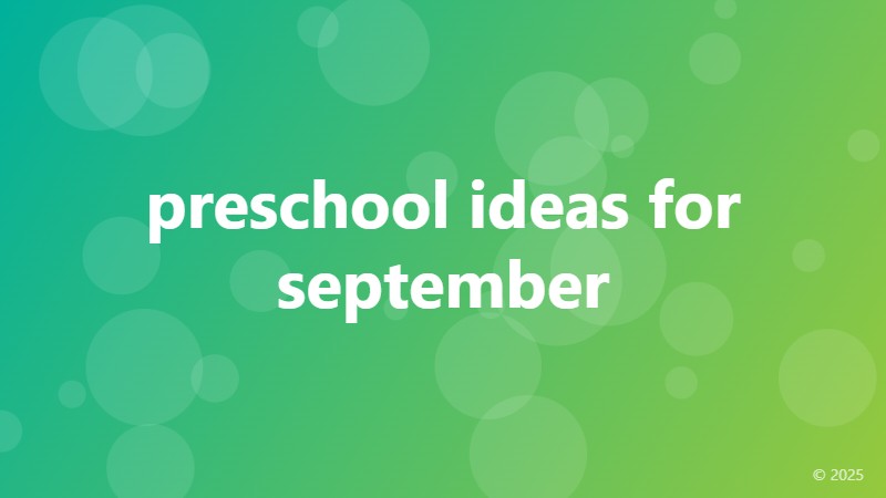 preschool ideas for september