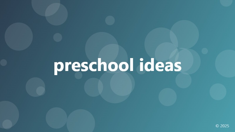 preschool ideas