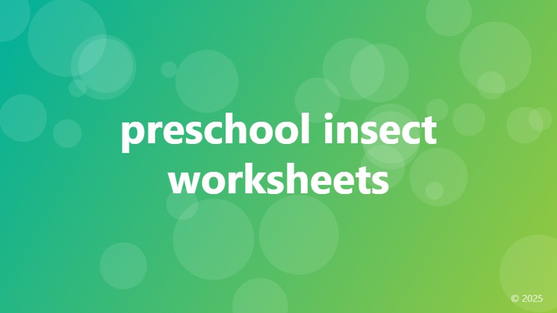 preschool insect worksheets