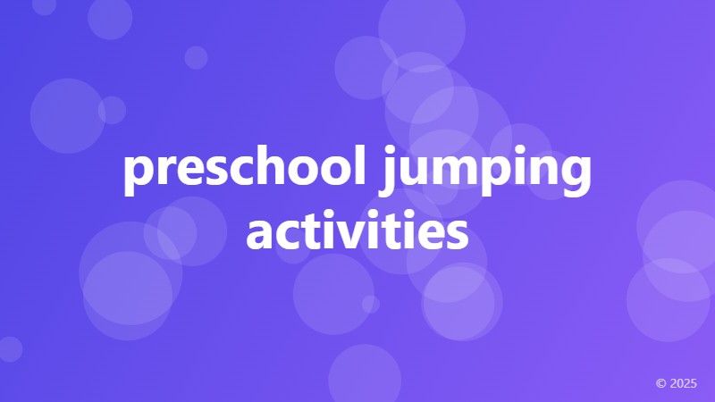 preschool jumping activities