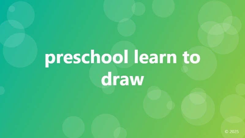 preschool learn to draw