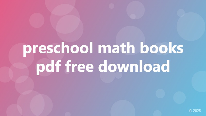 preschool math books pdf free download