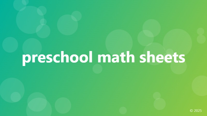 preschool math sheets