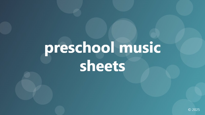 preschool music sheets