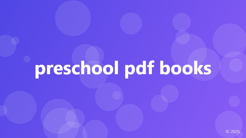 preschool pdf books