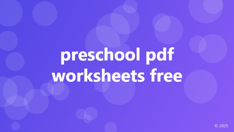 preschool pdf worksheets free