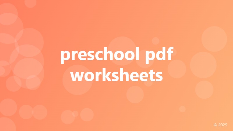 preschool pdf worksheets
