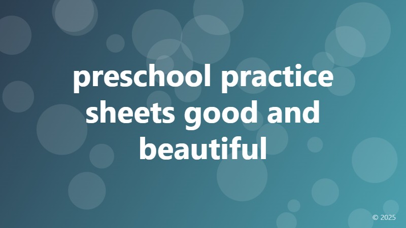 preschool practice sheets good and beautiful
