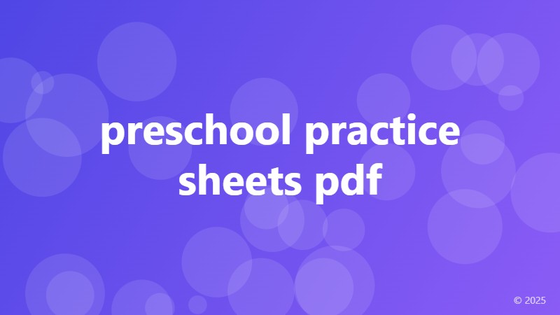 preschool practice sheets pdf