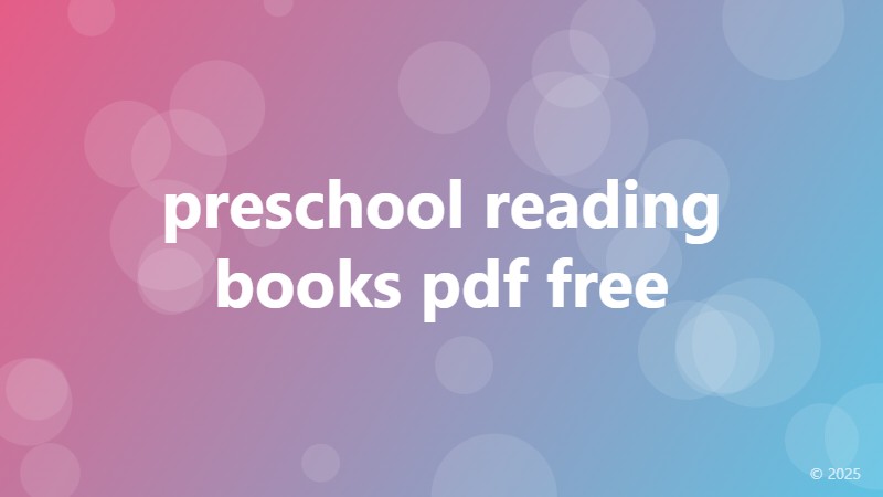preschool reading books pdf free