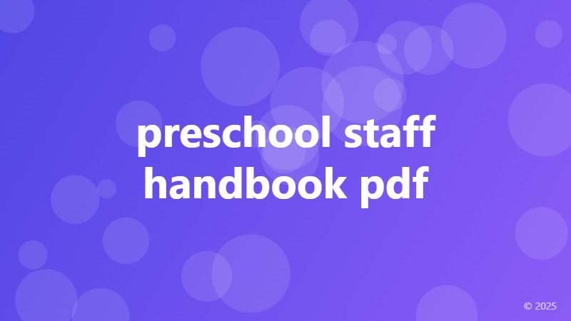 preschool staff handbook pdf