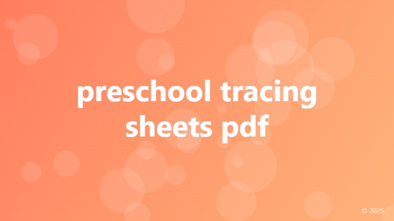 preschool tracing sheets pdf