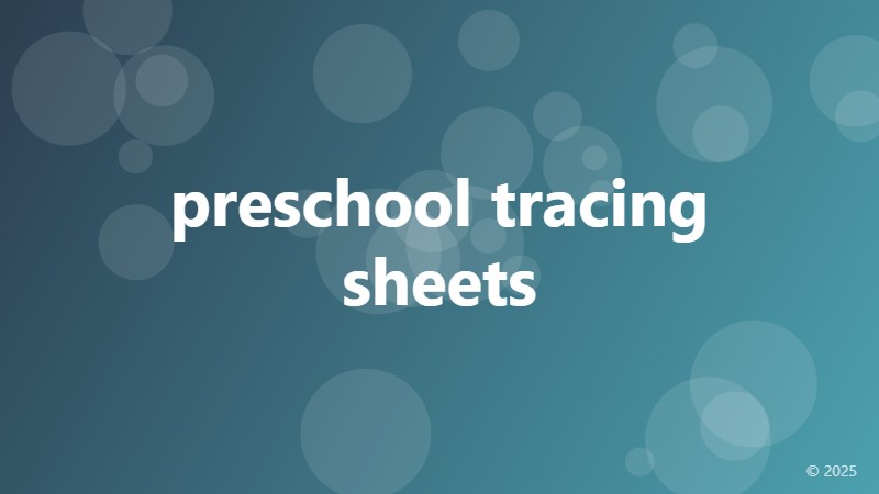 preschool tracing sheets