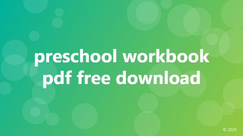 preschool workbook pdf free download