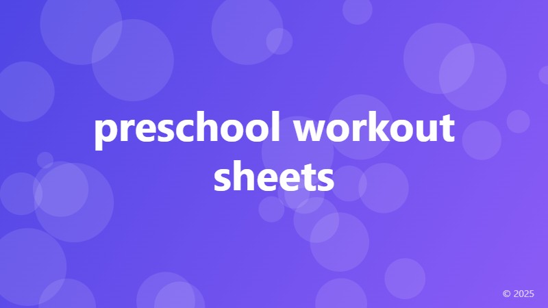 preschool workout sheets