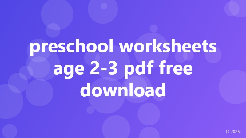 preschool worksheets age 2 3 pdf free download