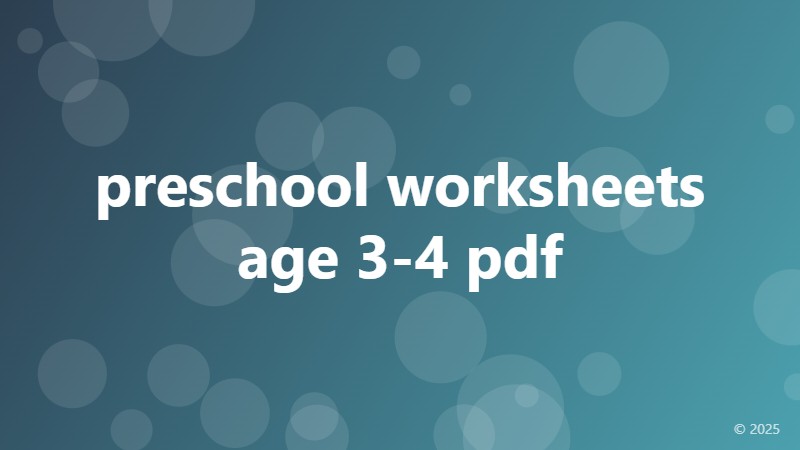 preschool worksheets age 3-4 pdf