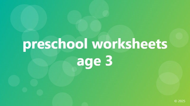 preschool worksheets age 3
