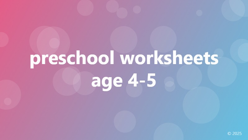 preschool worksheets age 4-5
