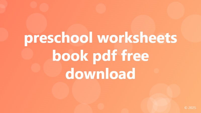 preschool worksheets book pdf free download