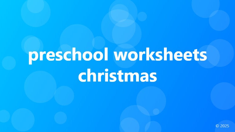 preschool worksheets christmas