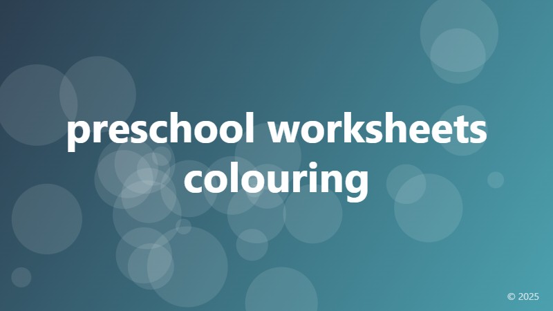 preschool worksheets colouring