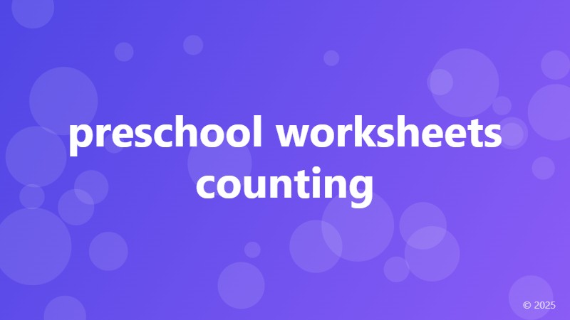 preschool worksheets counting