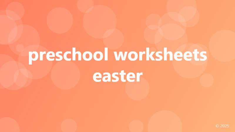 preschool worksheets easter