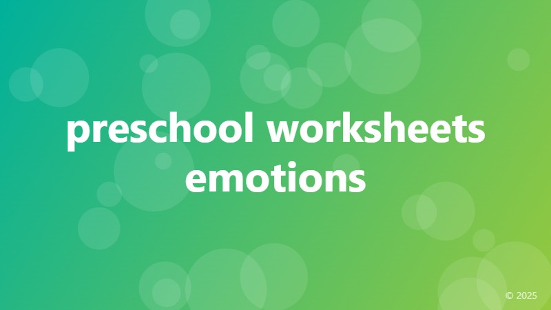 preschool worksheets emotions