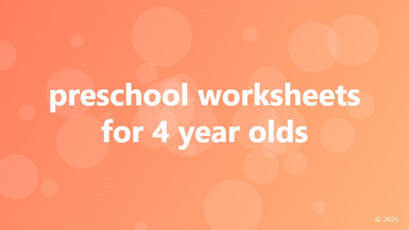 preschool worksheets for 4 year olds