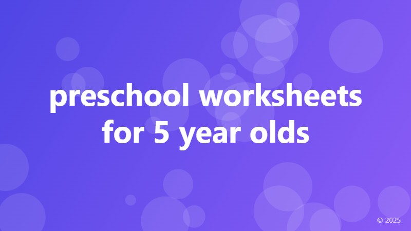 preschool worksheets for 5 year olds