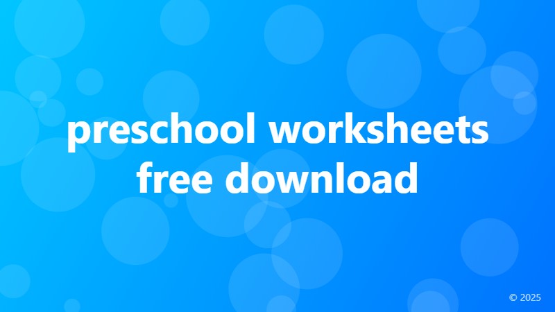 preschool worksheets free download
