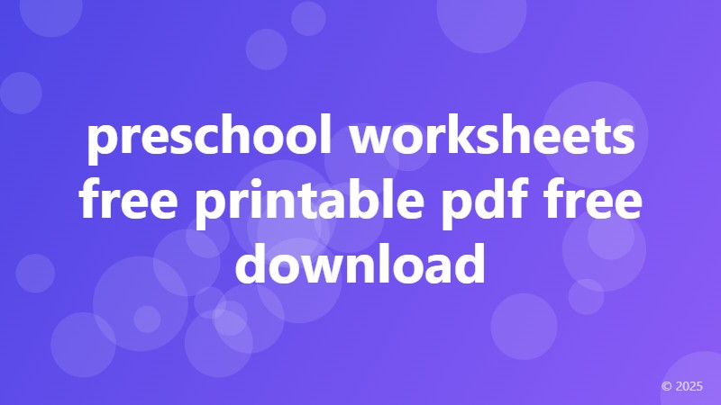 preschool worksheets free printable pdf free download